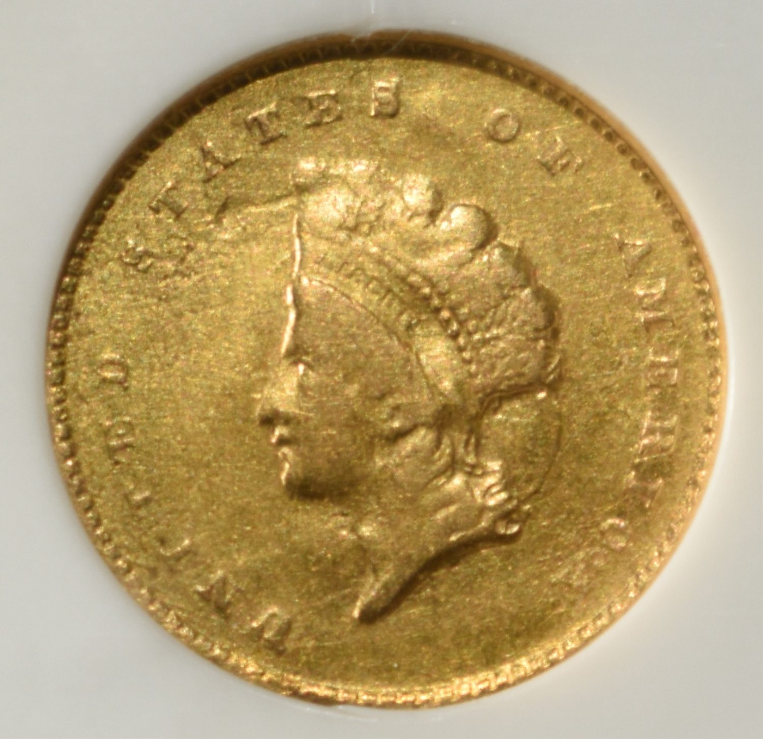 1855-C $1 GOLD TYPE-1 PCI AU/BU