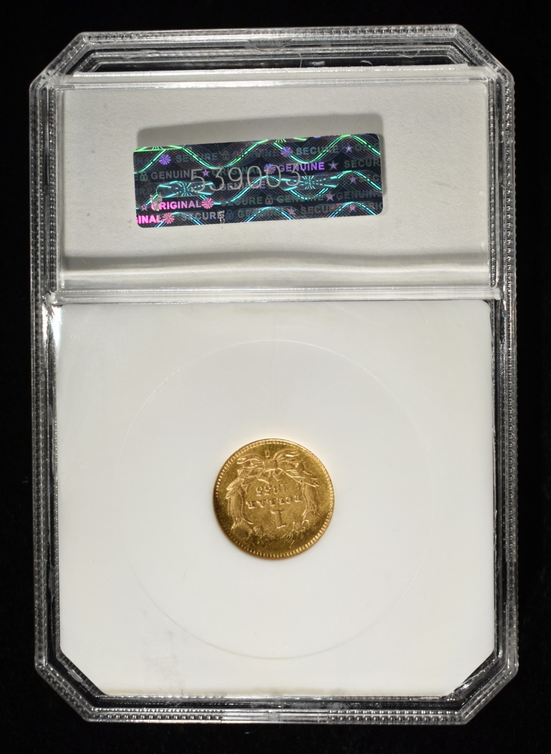1855-C $1 GOLD TYPE-1 PCI AU/BU