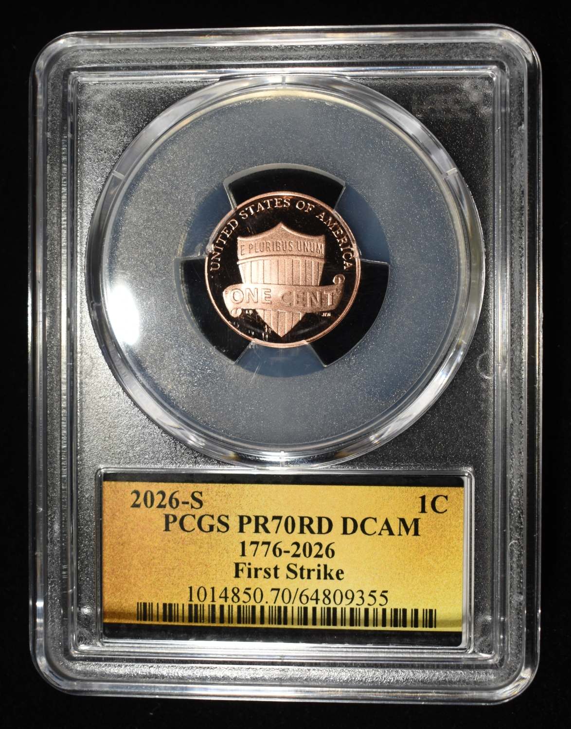 2026-S LINCOLN SHIELD CENT PCGS PR-70 RD DCAM