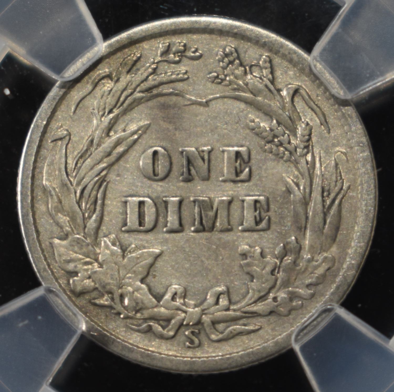 1913-S BARBER DIME NGC VF-25