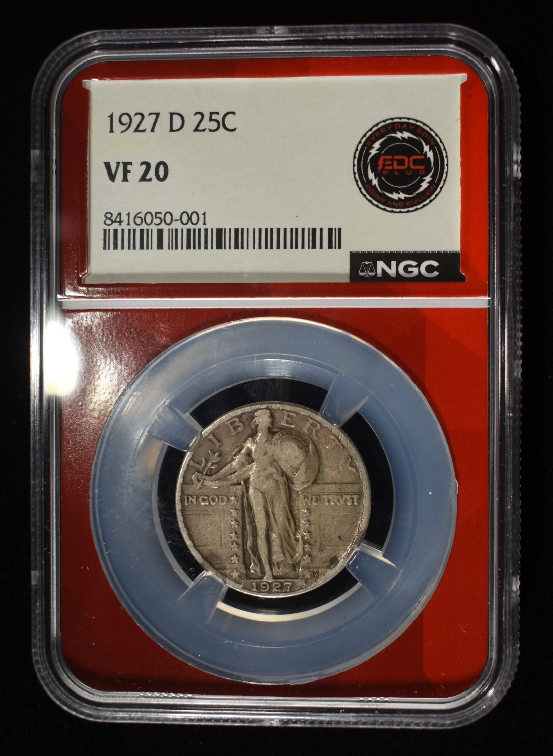 1927-D STANDING LIBERTY QUARTER NGC VF-20