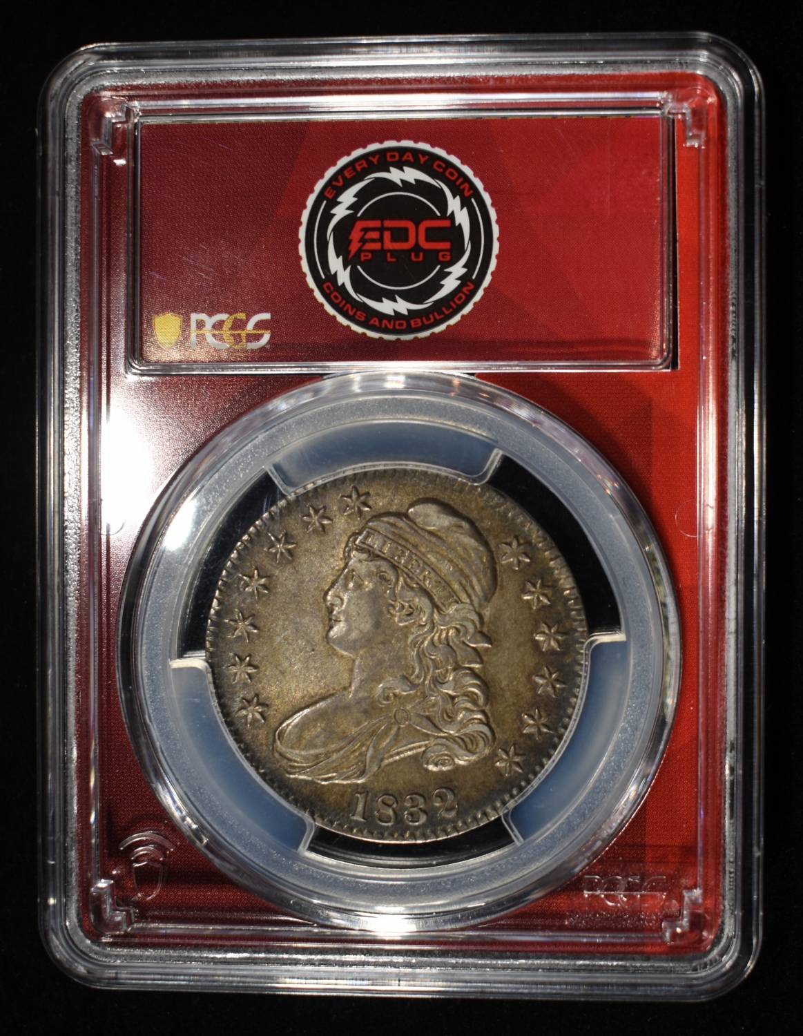 1832 BUST HALF DOLLAR PCGS AU-55+ CAC O-106