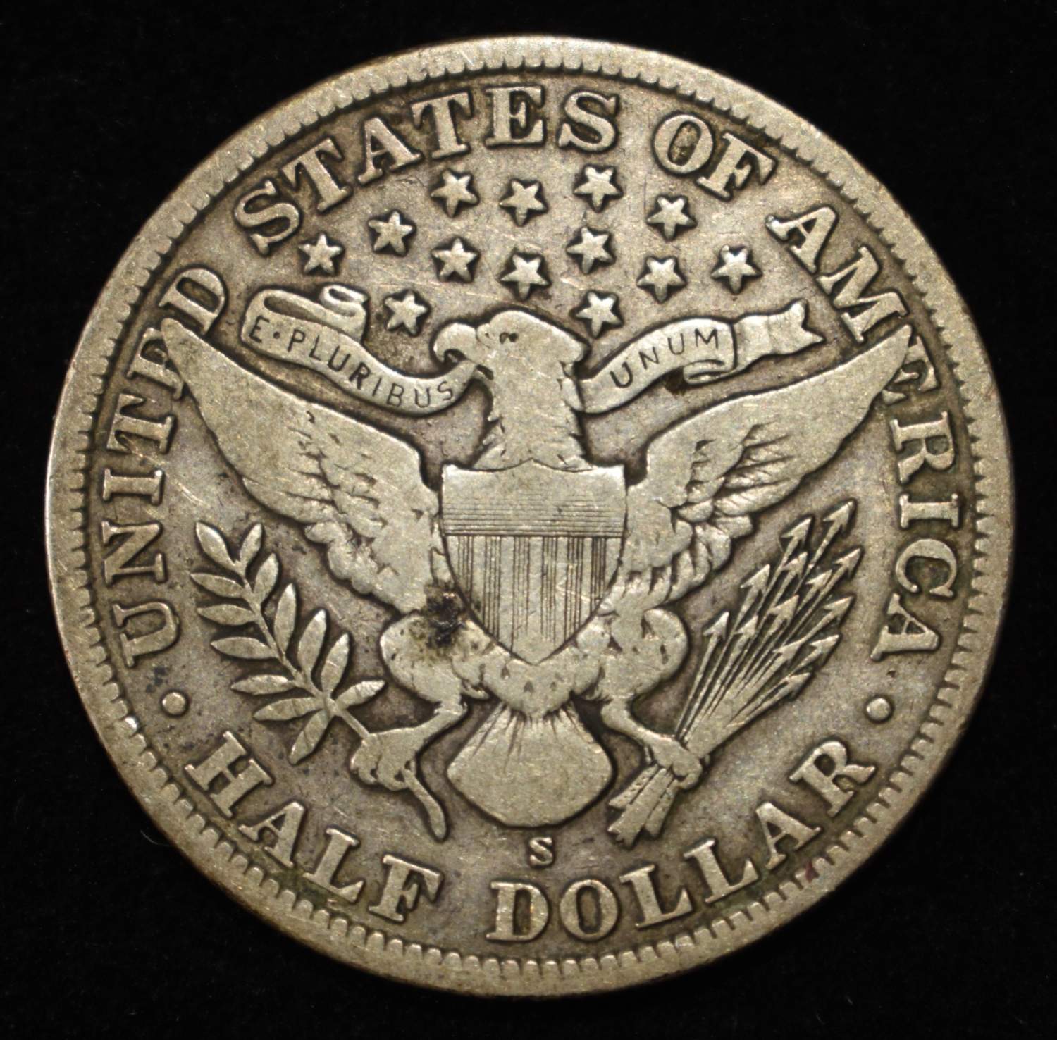 1907-S BARBER HALF DOLLAR VG