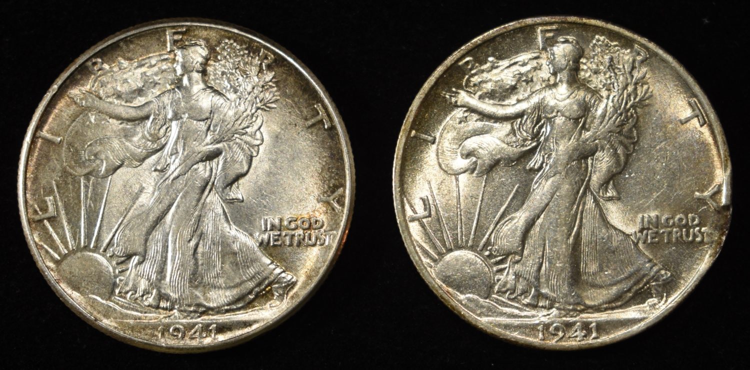 1941 & 1941-S WALKING LIBERTY HALF DOLLARS AU/BU