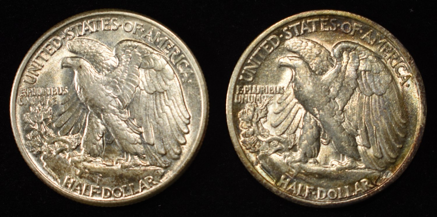 1941 & 1941-S WALKING LIBERTY HALF DOLLARS AU/BU