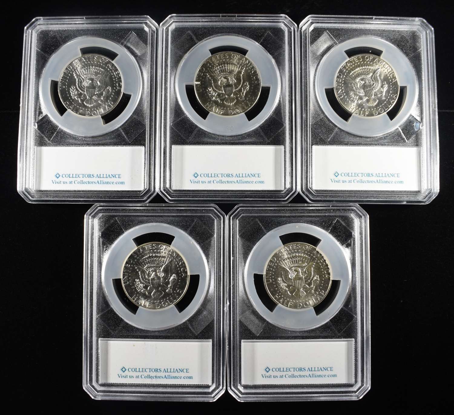 (5) 40% SILVER KENNEDY HALF DOLLARS