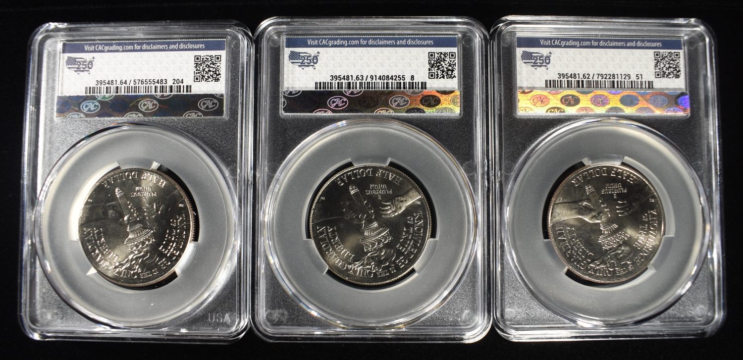 (3) 1776-2026-P ENDURING LIBERTY 50C CAC MS62-64