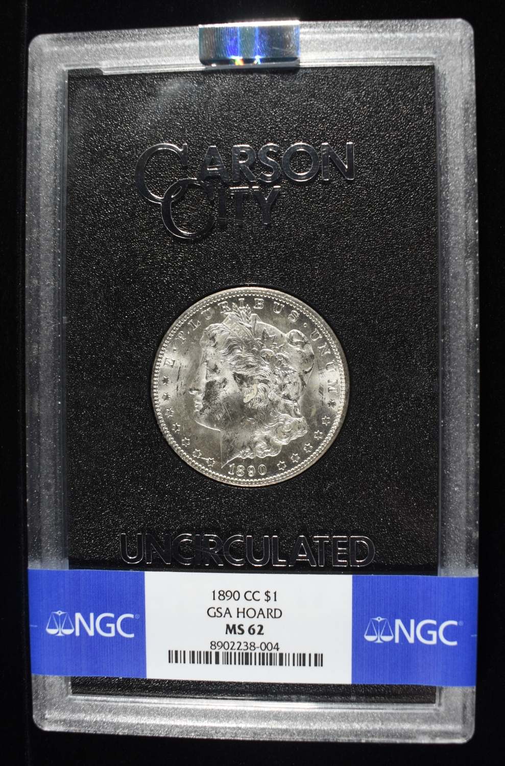 1890-CC GSA HOARD MORGAN DOLLAR NGC MS-62