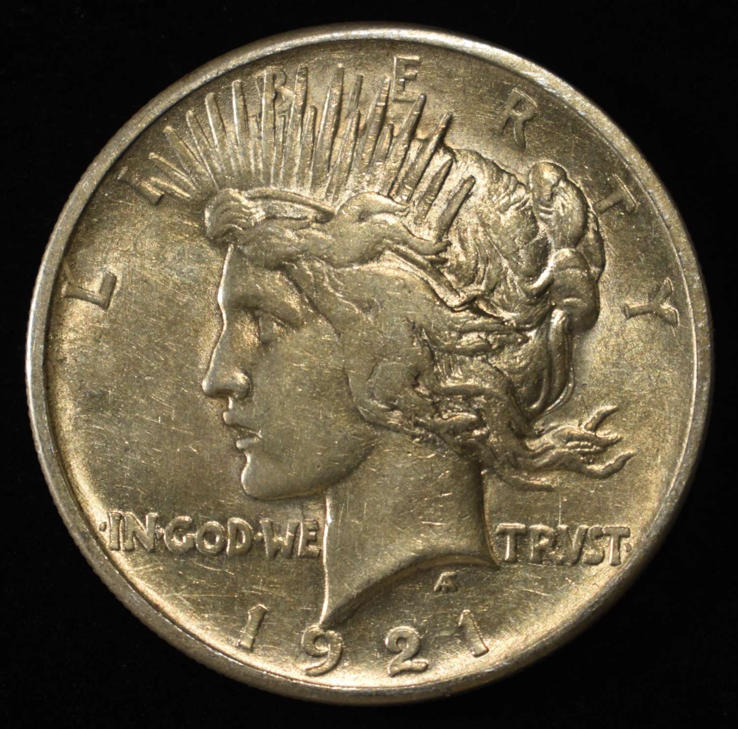 1921 PEACE DOLLAR CH AU
