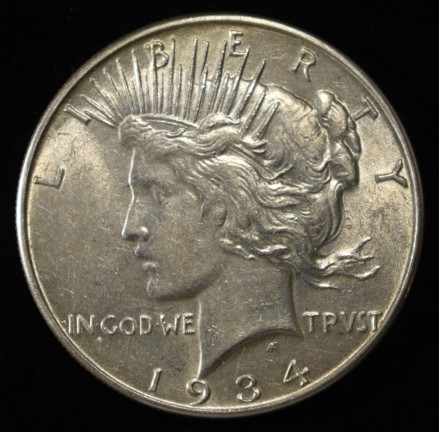 1934 PEACE DOLLAR CH AU