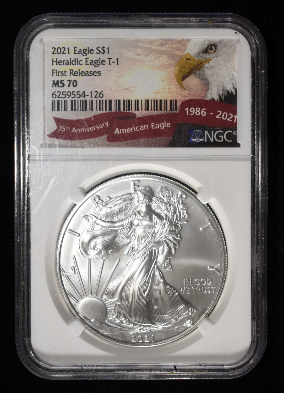 2021 AMERICAN SILVER EAGLE NGC MS70