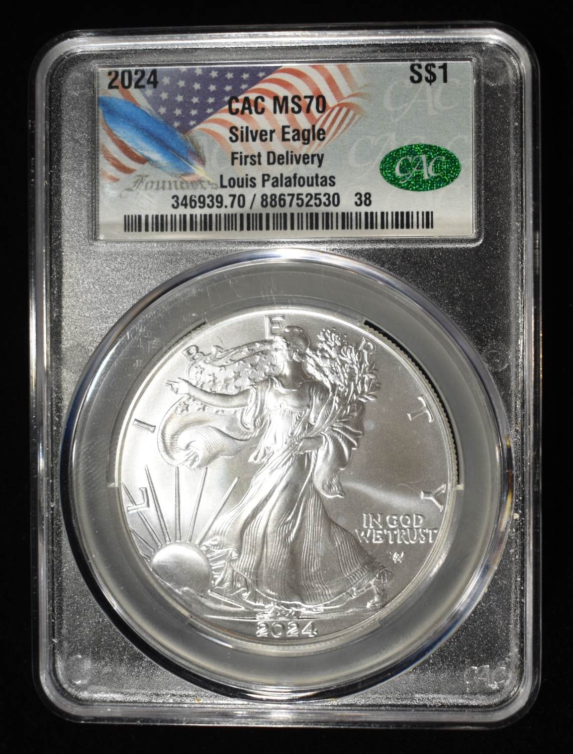 2024 AMERICAN SILVER EAGLE CAC MS70 FIRST DELIVERY