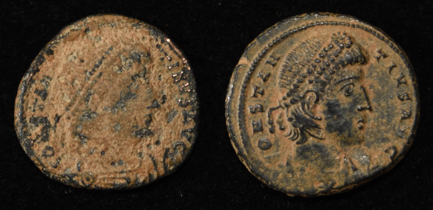 (2) ROMAN COINS, CONSTANTINE, CONSTANTIUS II