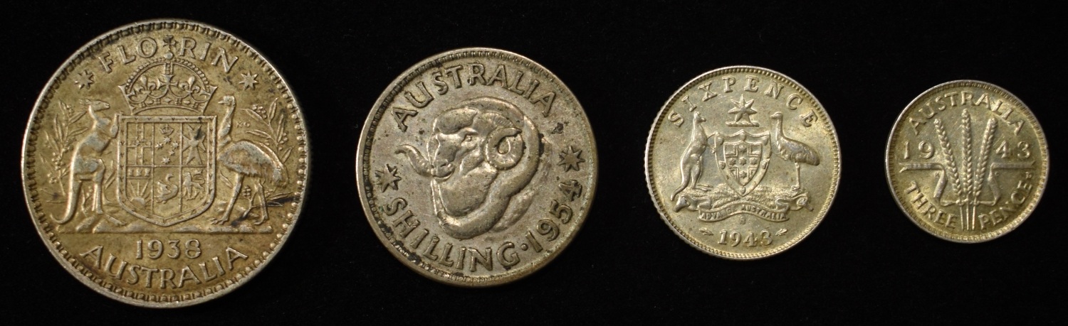 AUSTRALIAN SILVER COIN LOT ASW 1.18