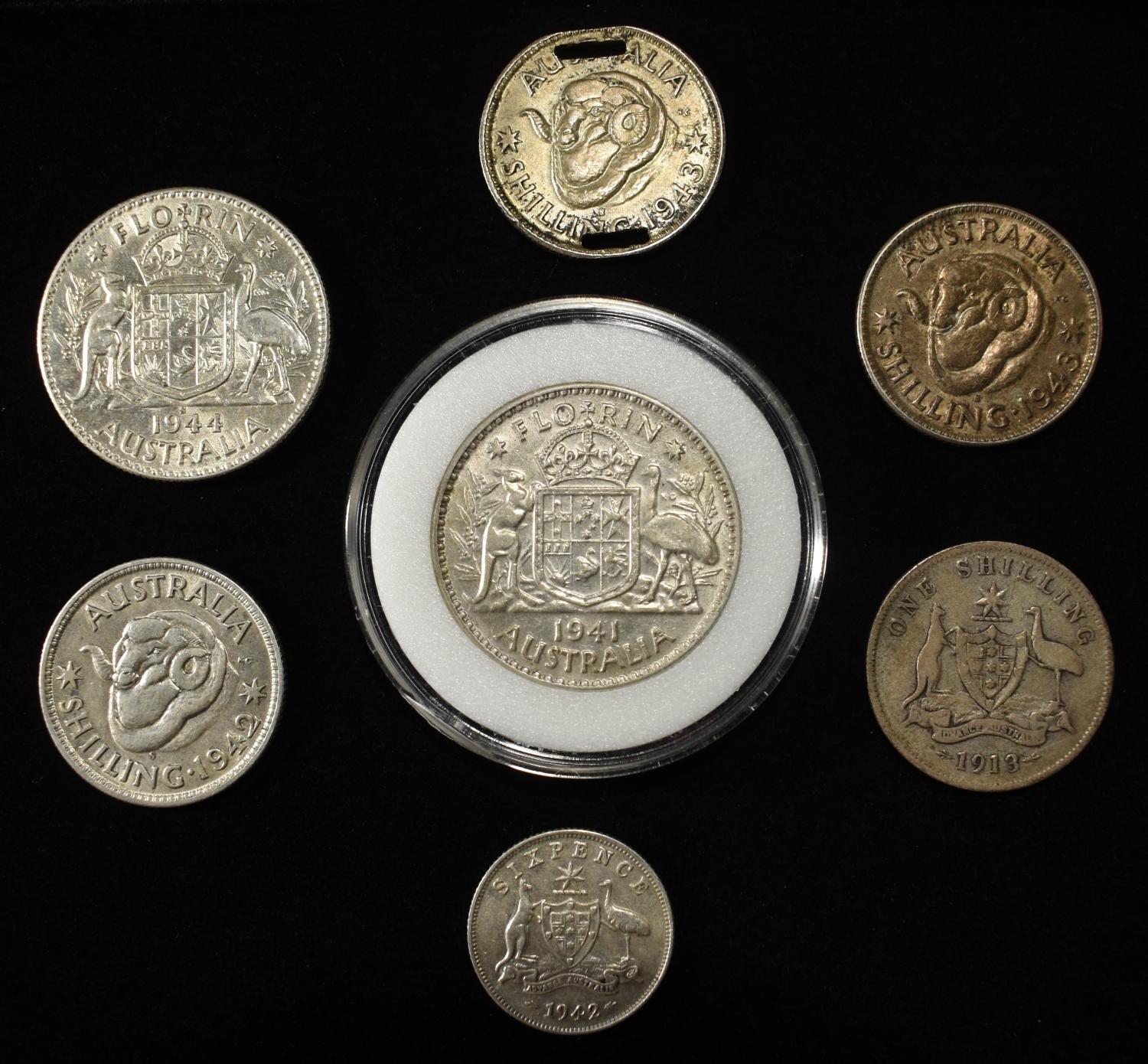 AUSTRALIAN SILVER COIN LOT 92.5% ASW 1.42