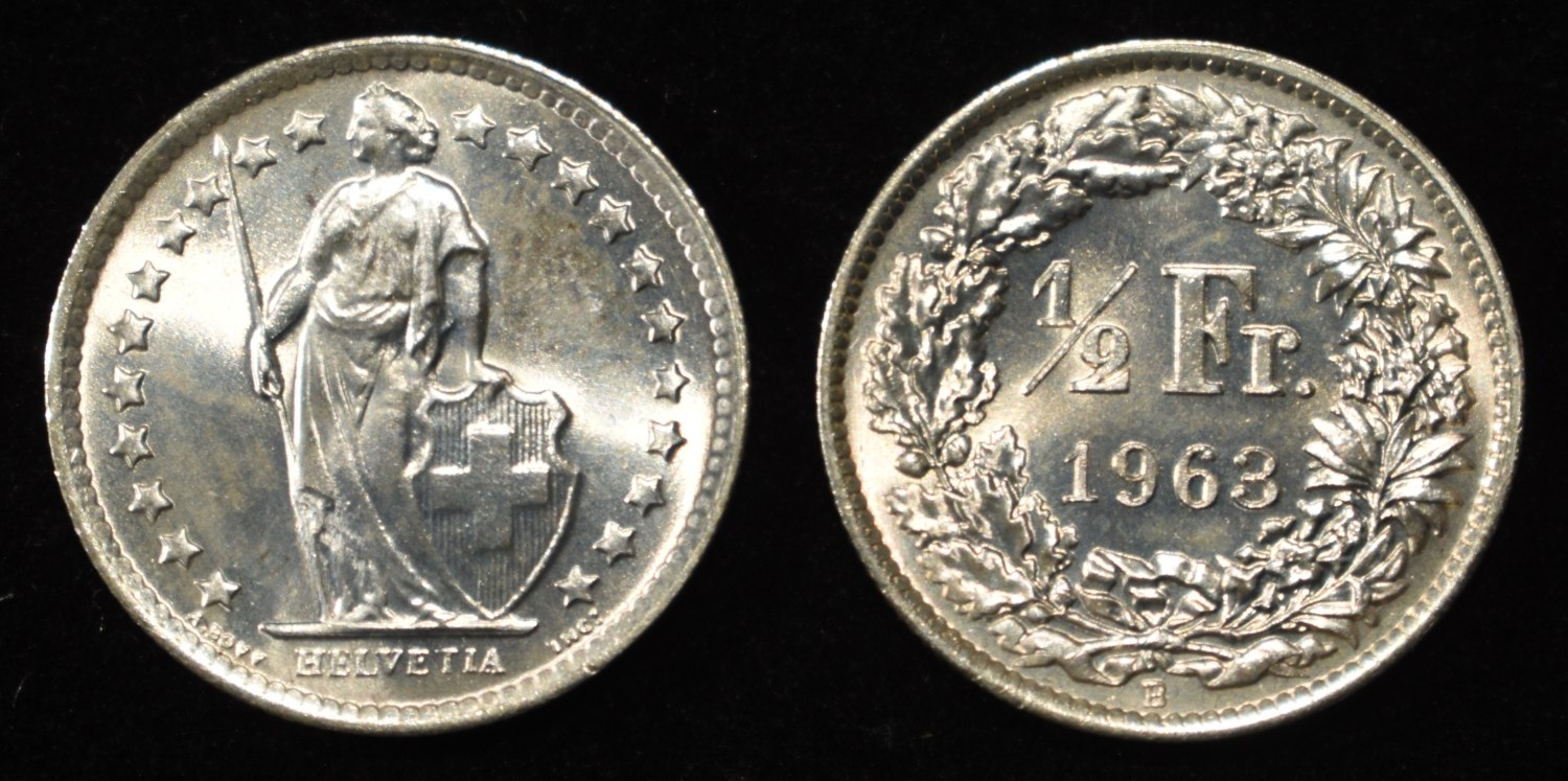 (17) 1/2 FRANC SILVER COIN LOT 83.5% ASW 1.14