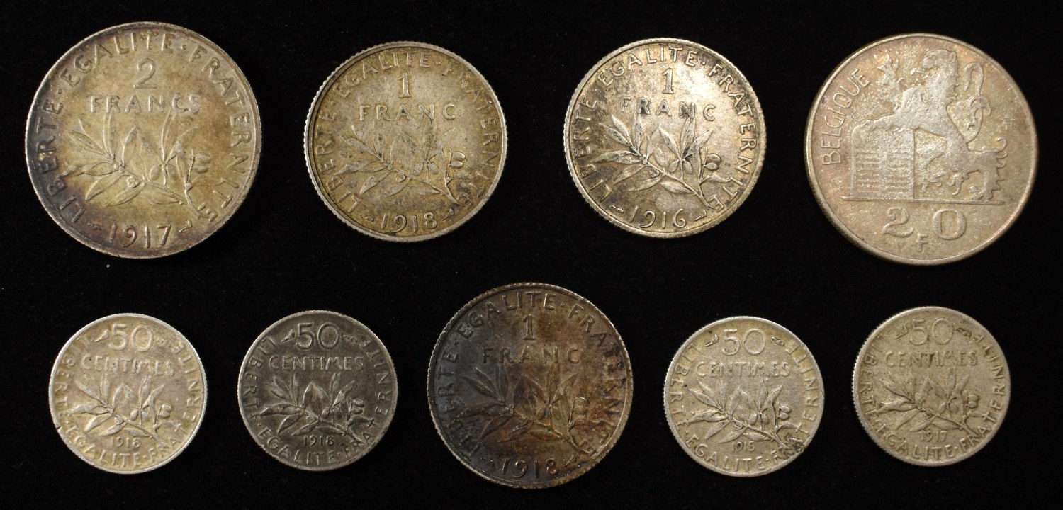FRANCE SILVER COIN LOT 83.5% ASW 1.16