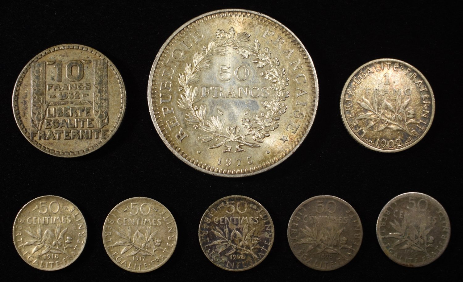 FRANCE SILVER COIN LOT ASW 1.56