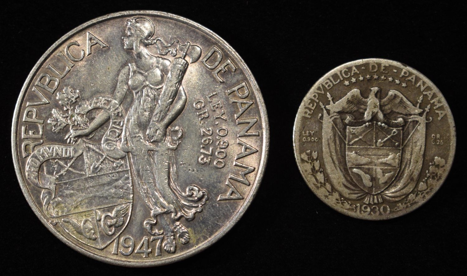 PANAMA SILVER COIN LOT 90% ASW .95