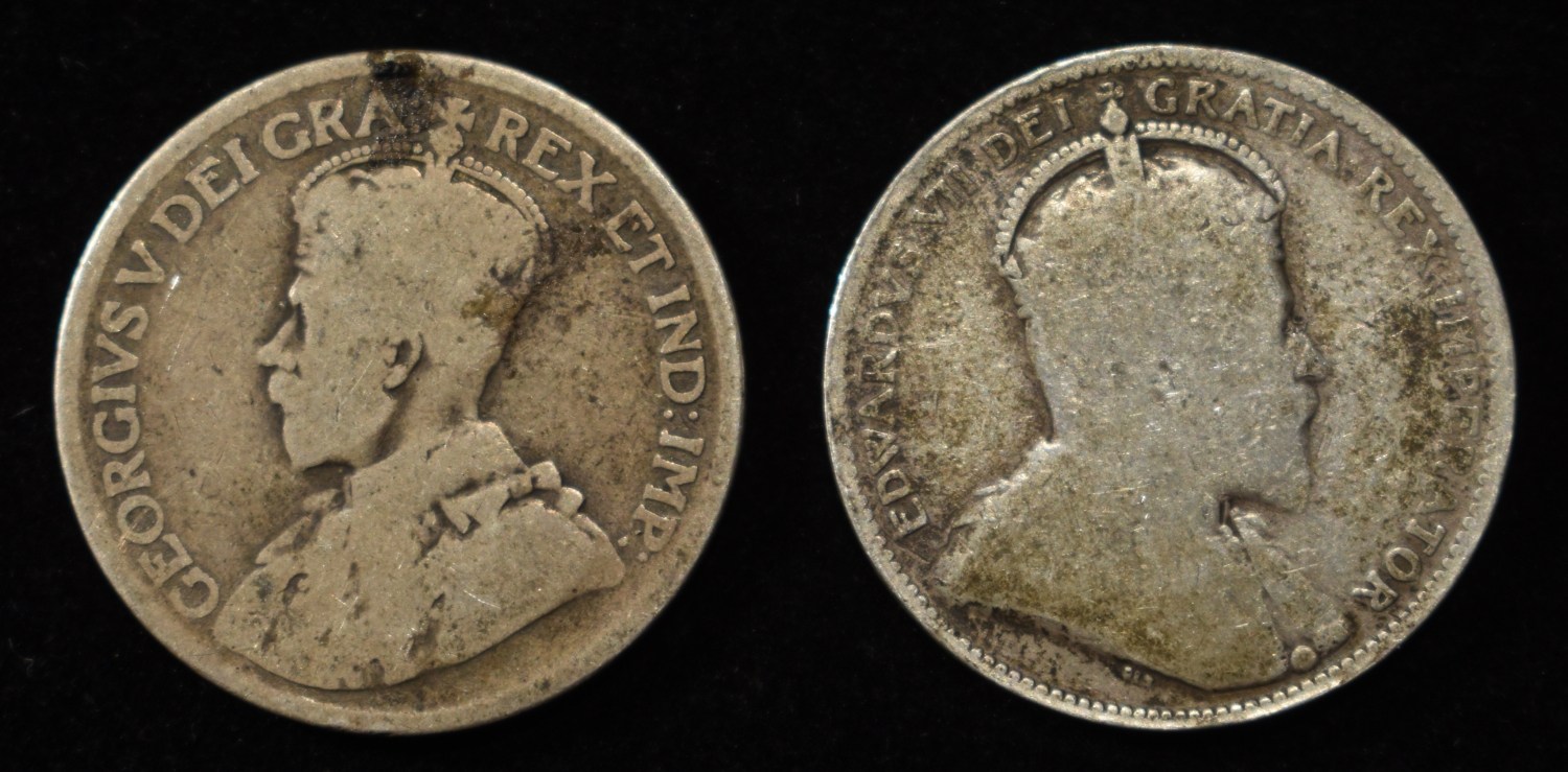 (10) 25C CANADIAN 80% SILVER