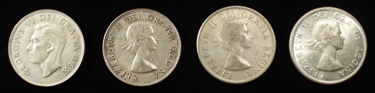 (4) 50C CANADIAN 92.5% SILVER