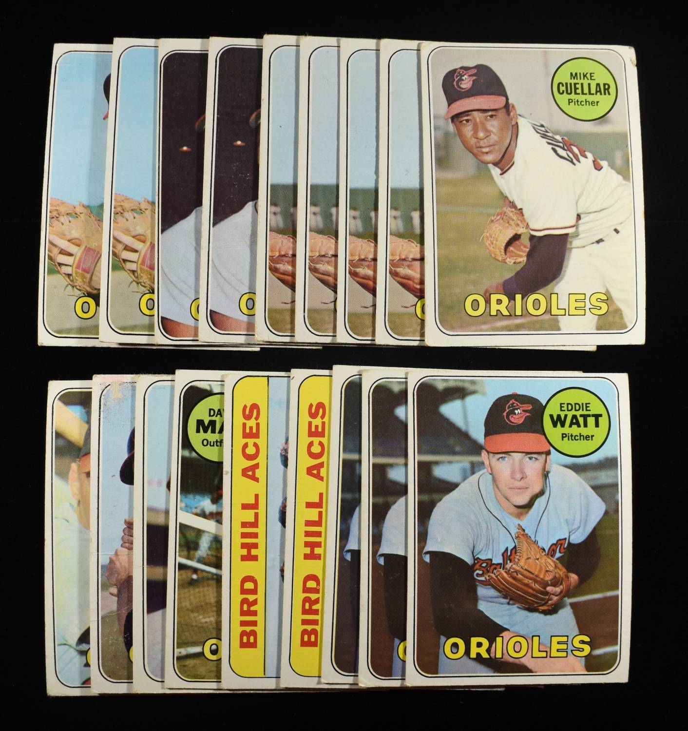 (18) 1969 TOPPS ORIOLES, CUELLAR, PAMER, WEAVER