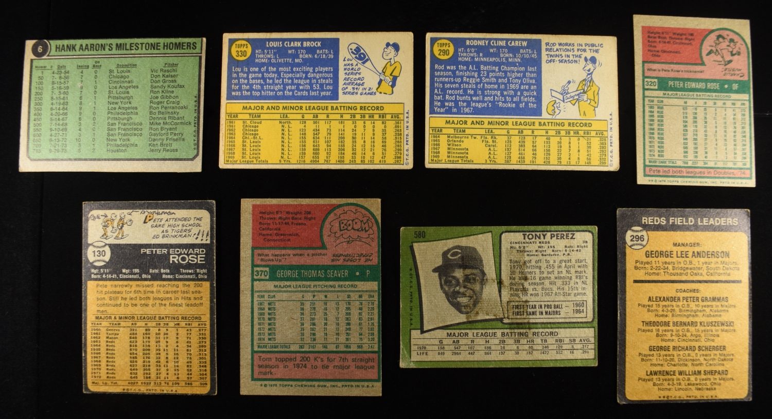 (8) BASEBALL CARDS COLLECTORS LOT