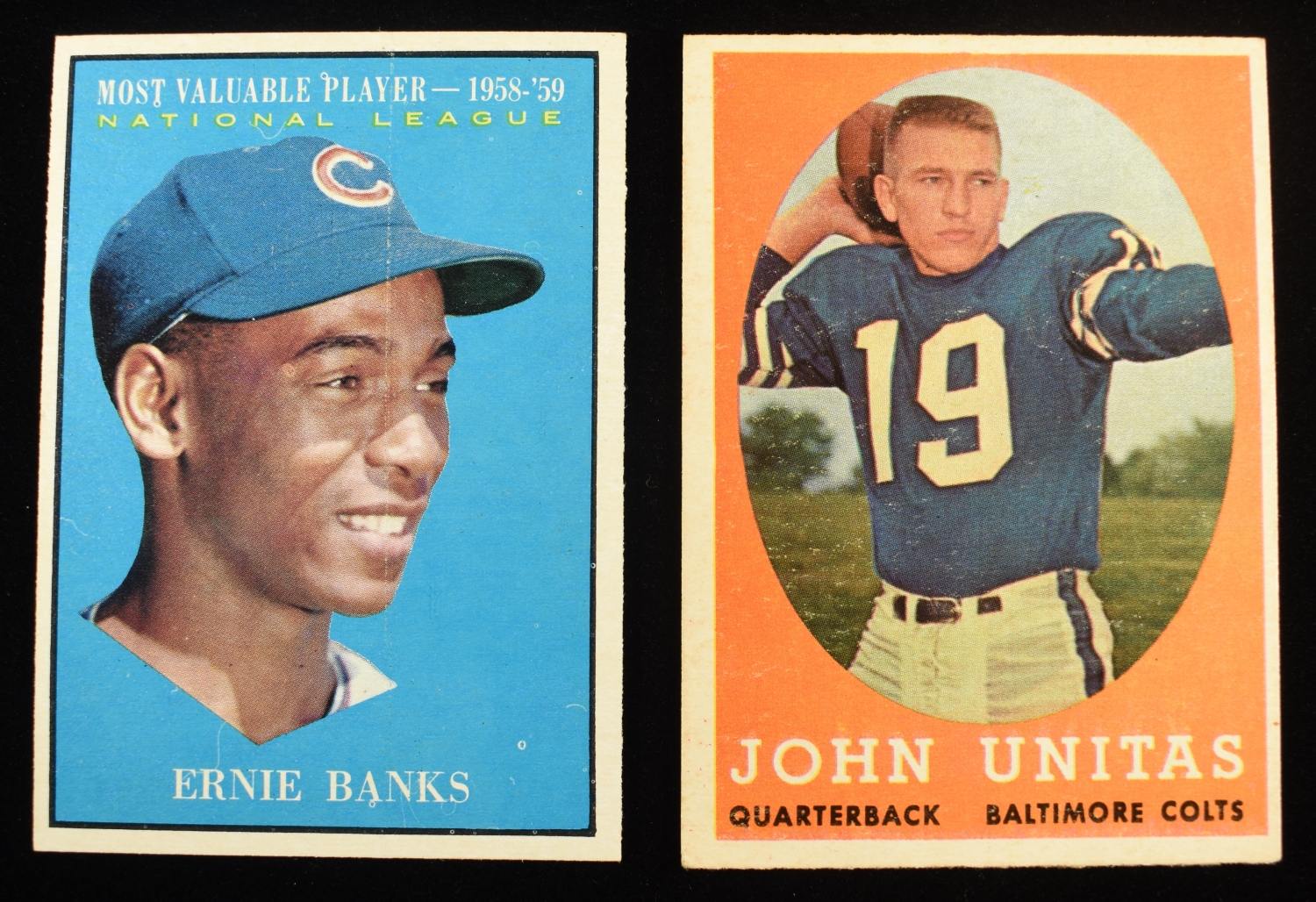TOPPS FOOTBALL 1958 #22 & BASEBALL 1961 #485 CARDS