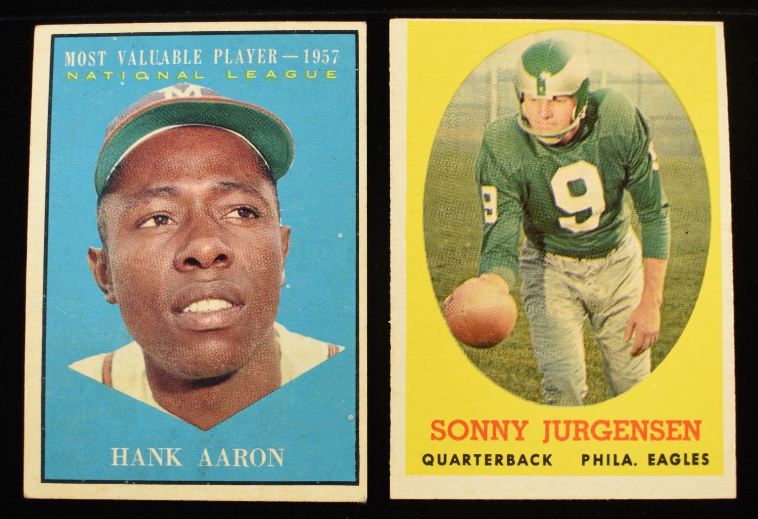 TOPPS FOOTBALL 1958 #90 & BASEBALL 1961 #484 CARDS