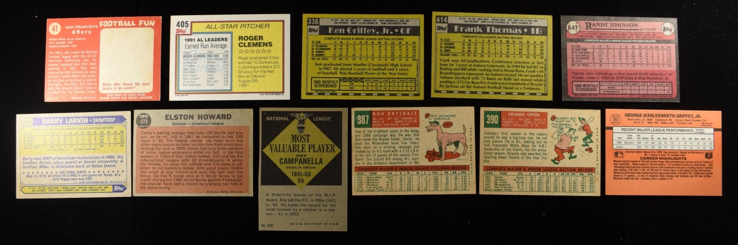 (1) FOOTBALL & (10) BASEBALL CARDS