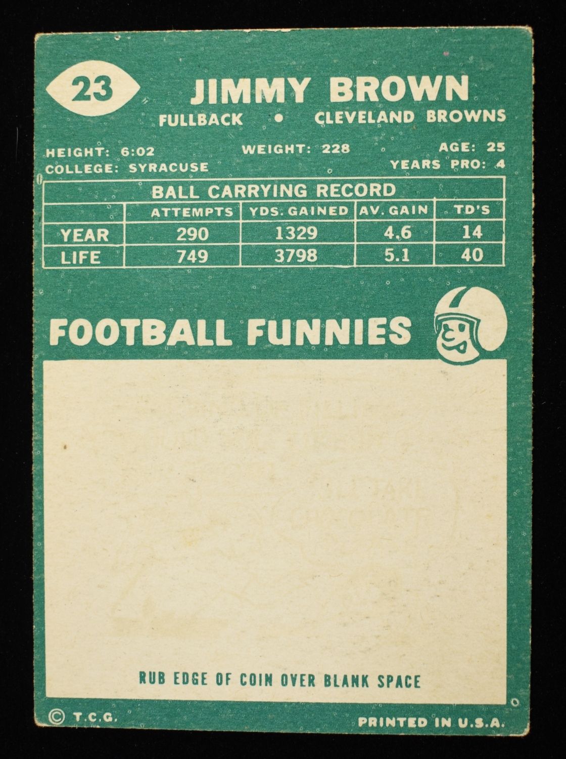 1960 TOPPS #23 JIMMY BROWN