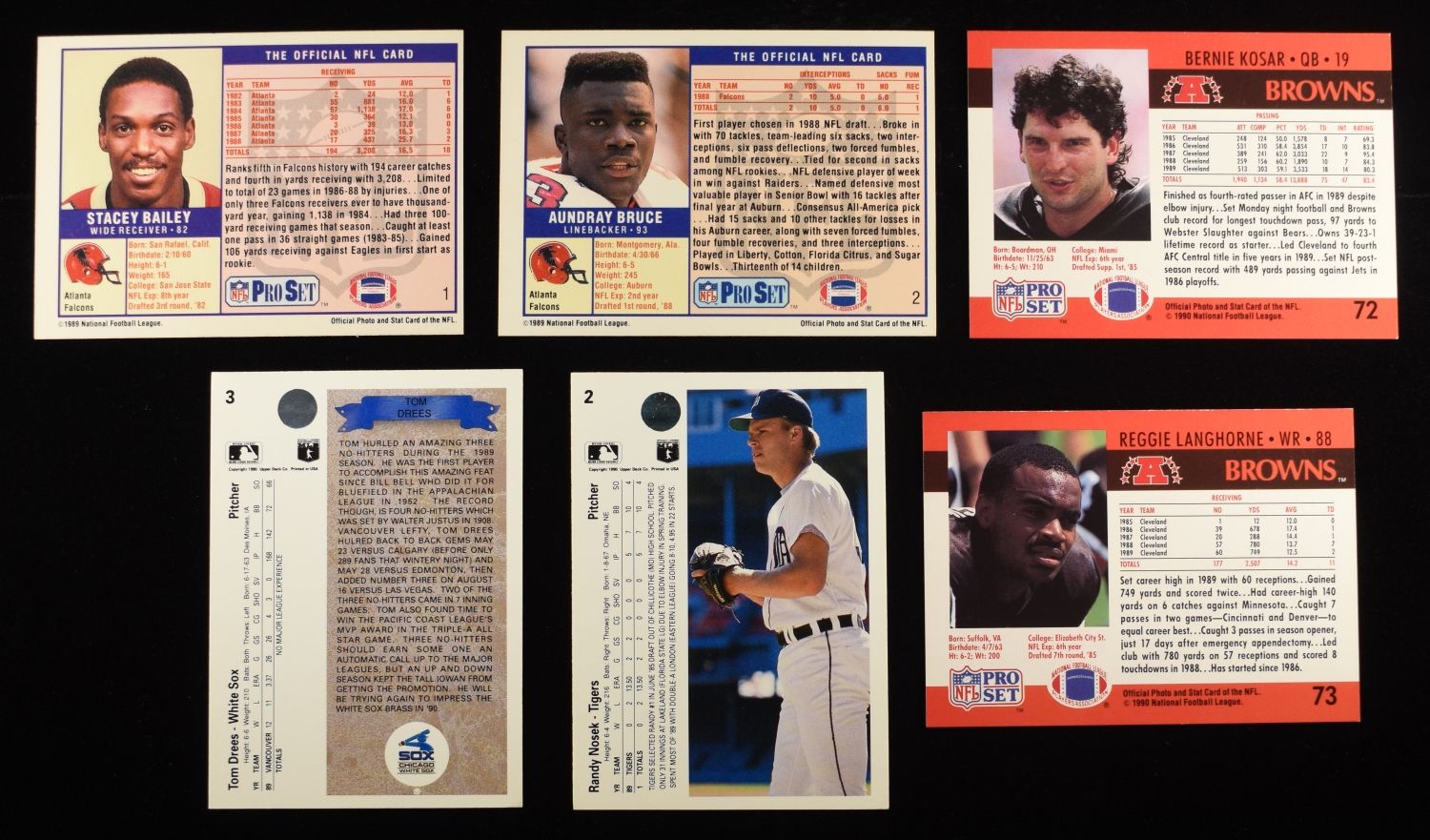 1990 UD BASEBALL & 1989 & 1990 PRO SET FOOTBALL CO