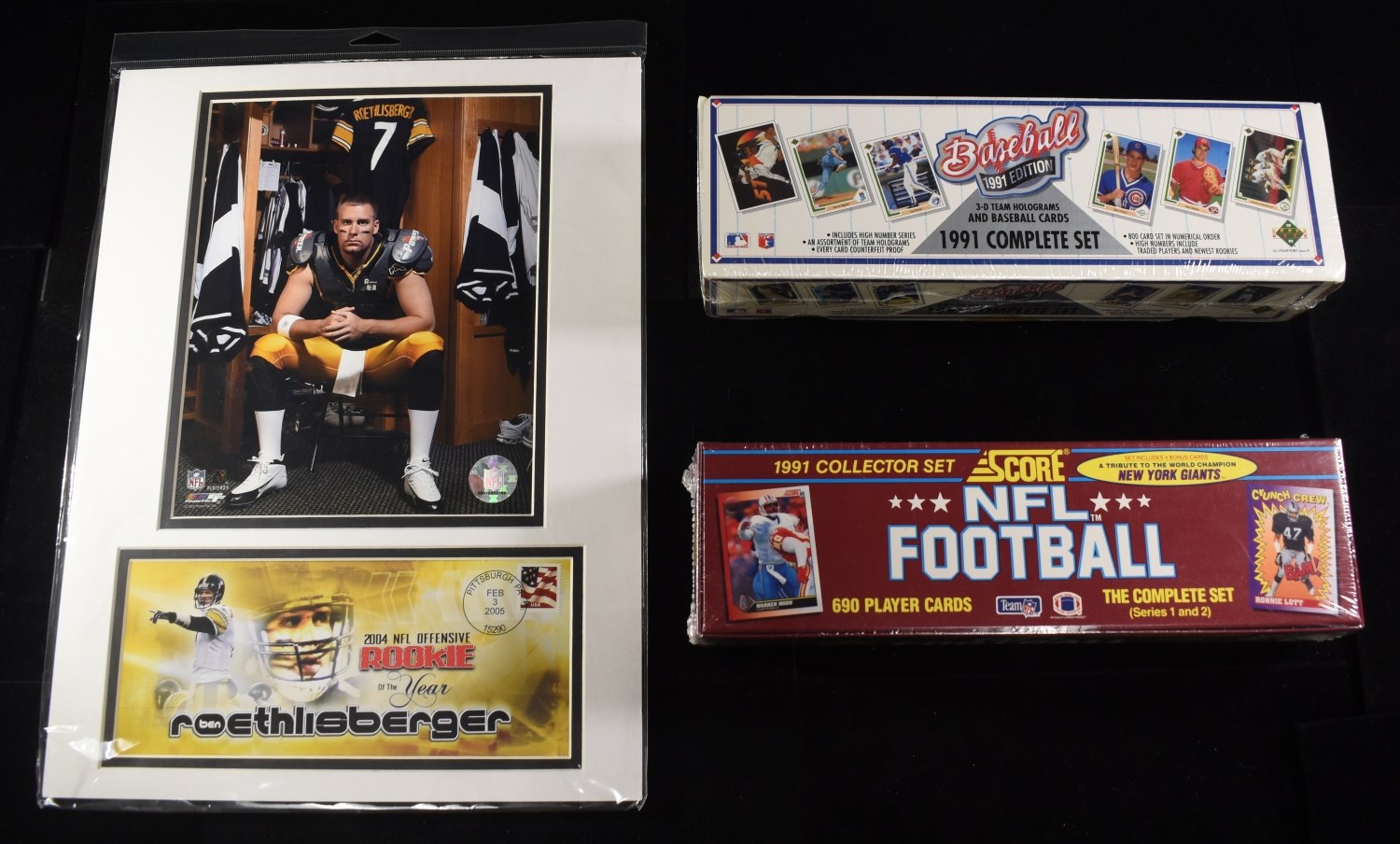 BEN ROETHLISBERGER PHOTO & (2) CARD COLLECTIONS