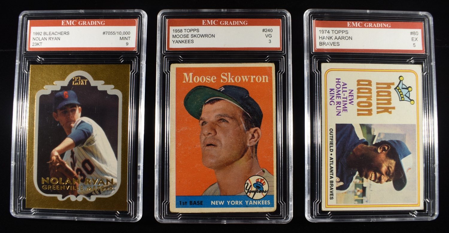 (3) EMC GRADING BASEBALL CARDS