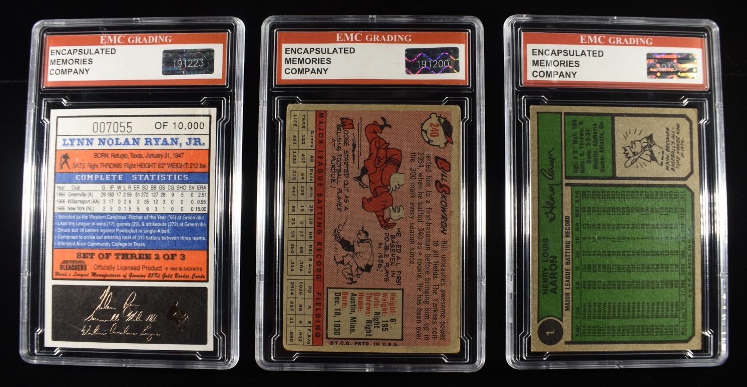 (3) EMC GRADING BASEBALL CARDS