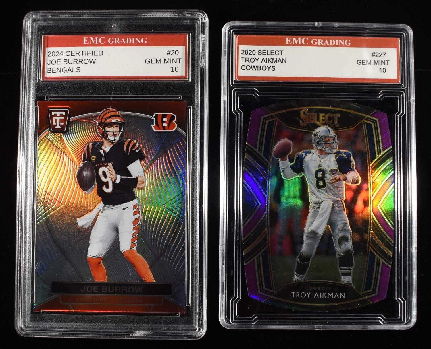 (2) EMC GRADING FOOTBALL CARDS