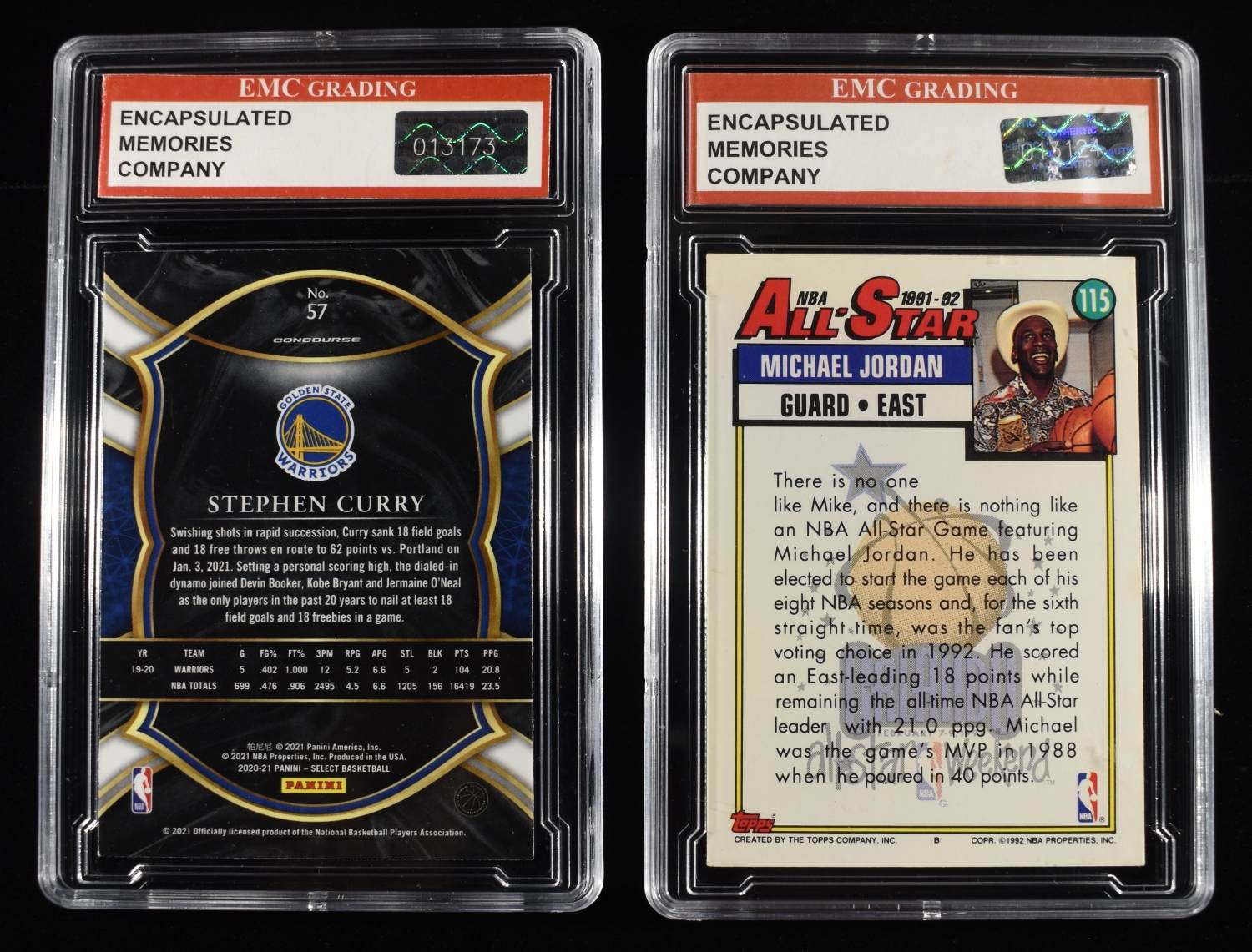 (2) EMC GRADING BASKETBALL CARDS