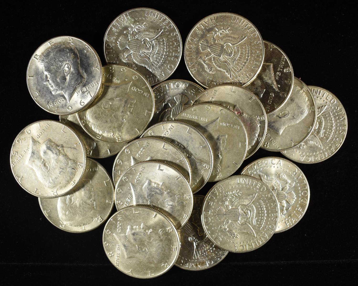 (20) 40% SILVER KENNEDY HALF DOLLARS