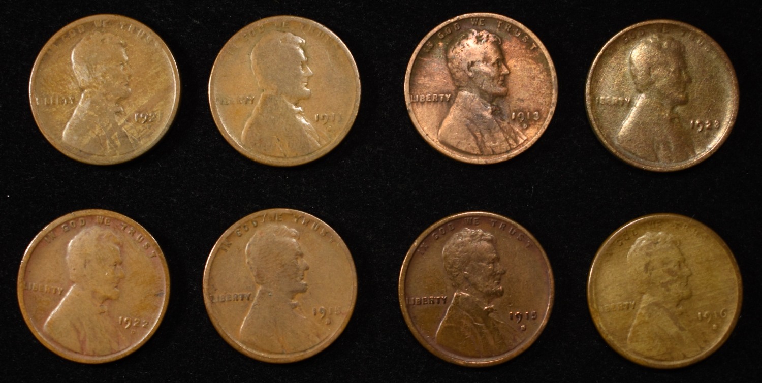 8 NICE EARLY SEMIKEY WHEAT CENTS