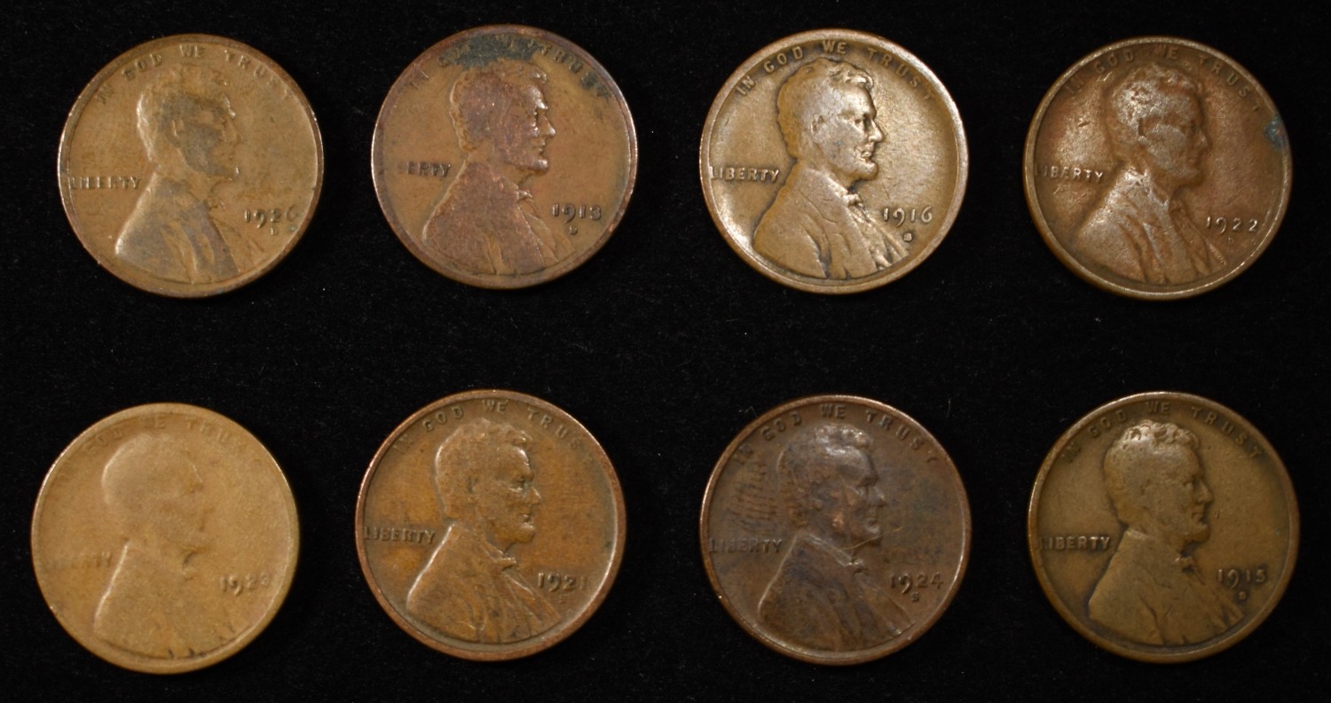 8 NICE EARLY SEMIKEY WHEAT CENTS