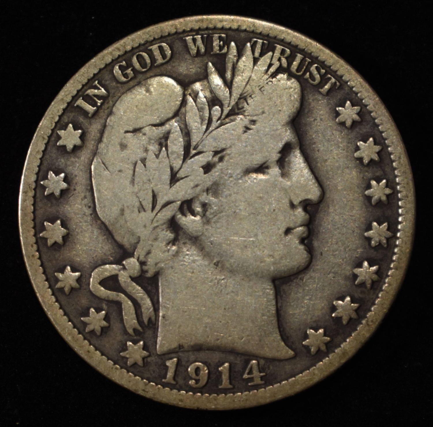 1914-S BARBER HALF DOLLAR FINE