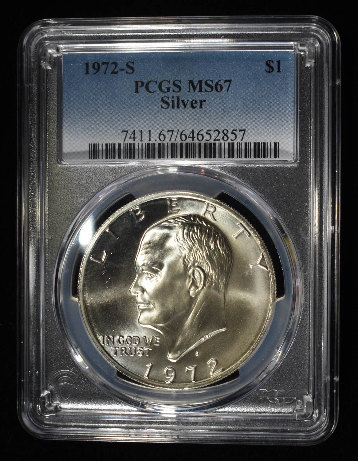 1972-S SILVER IKE DOLLAR PCGS MS-67