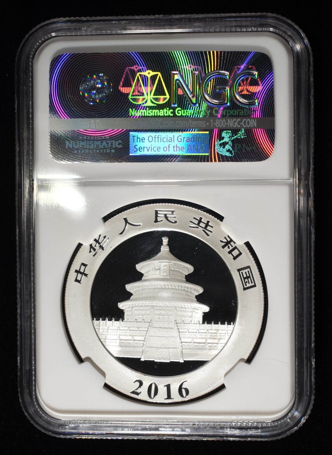 2016 CHINA $10Y 30G SILVER PANDA MS70 NGC