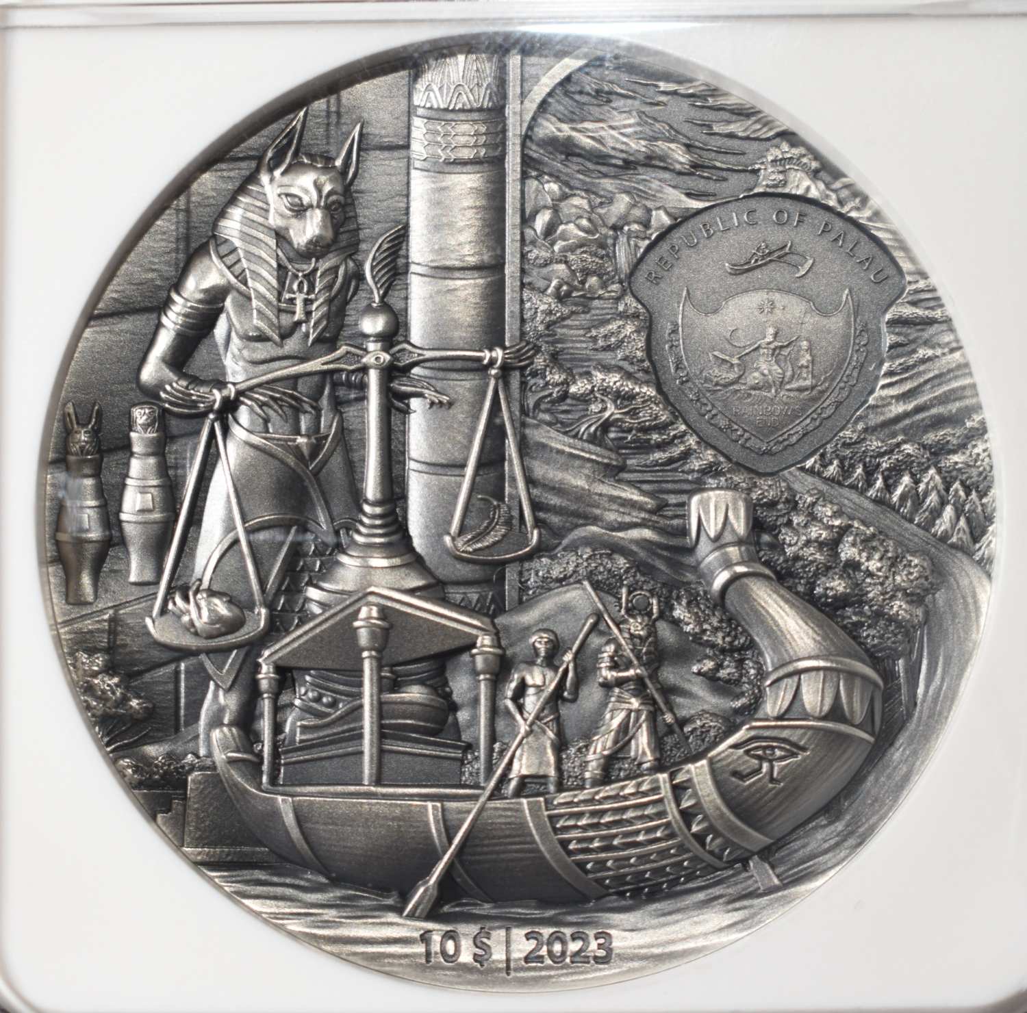2023 PALAU EGYPTIAN AFTERLIFE HIGH RELIEF NGC MS70