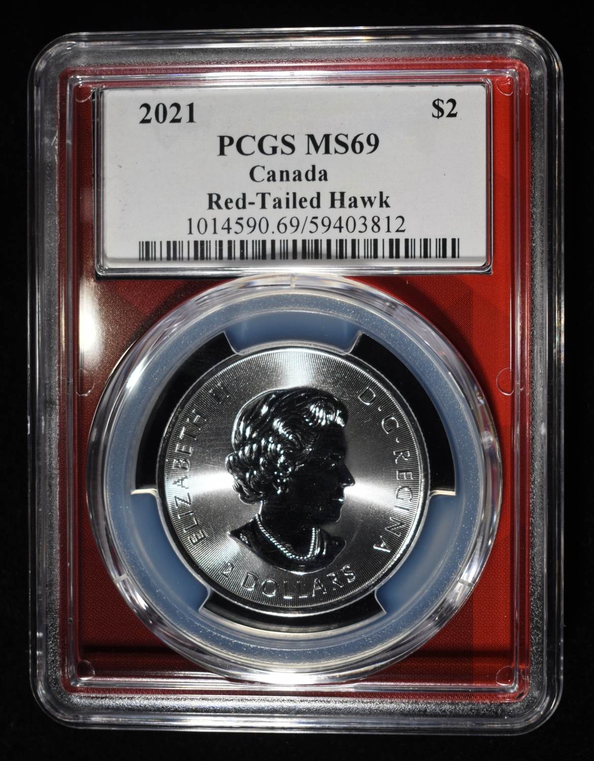 2021 CANADA RED TAILED HAWK 1/2OZ SILVER PCGS MS69