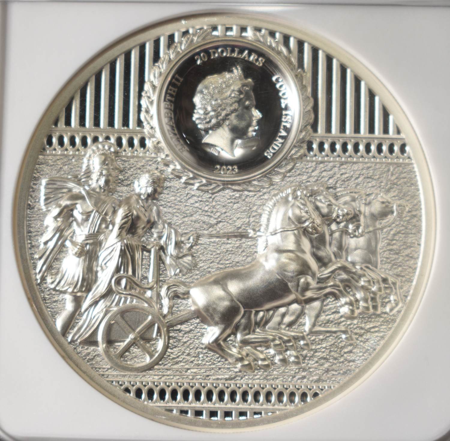 2023 GILT COOK IS. SPARTA HIGH RELIEF NGC PF70UCAM