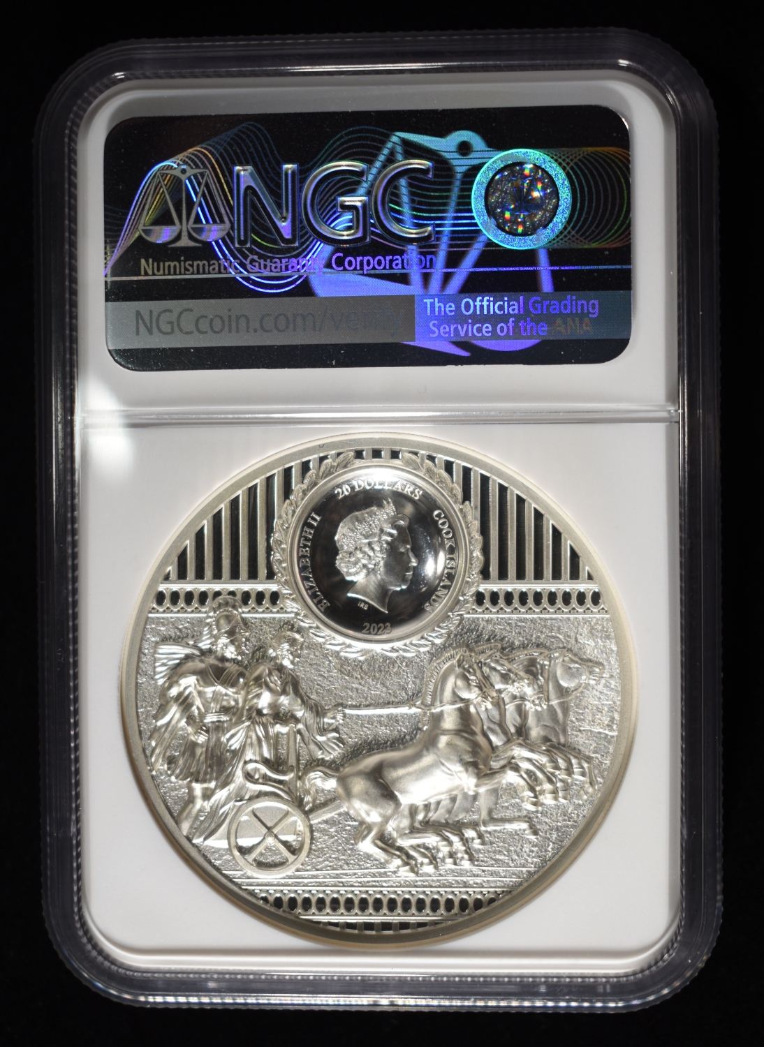 2023 GILT COOK IS. SPARTA HIGH RELIEF NGC PF70UCAM