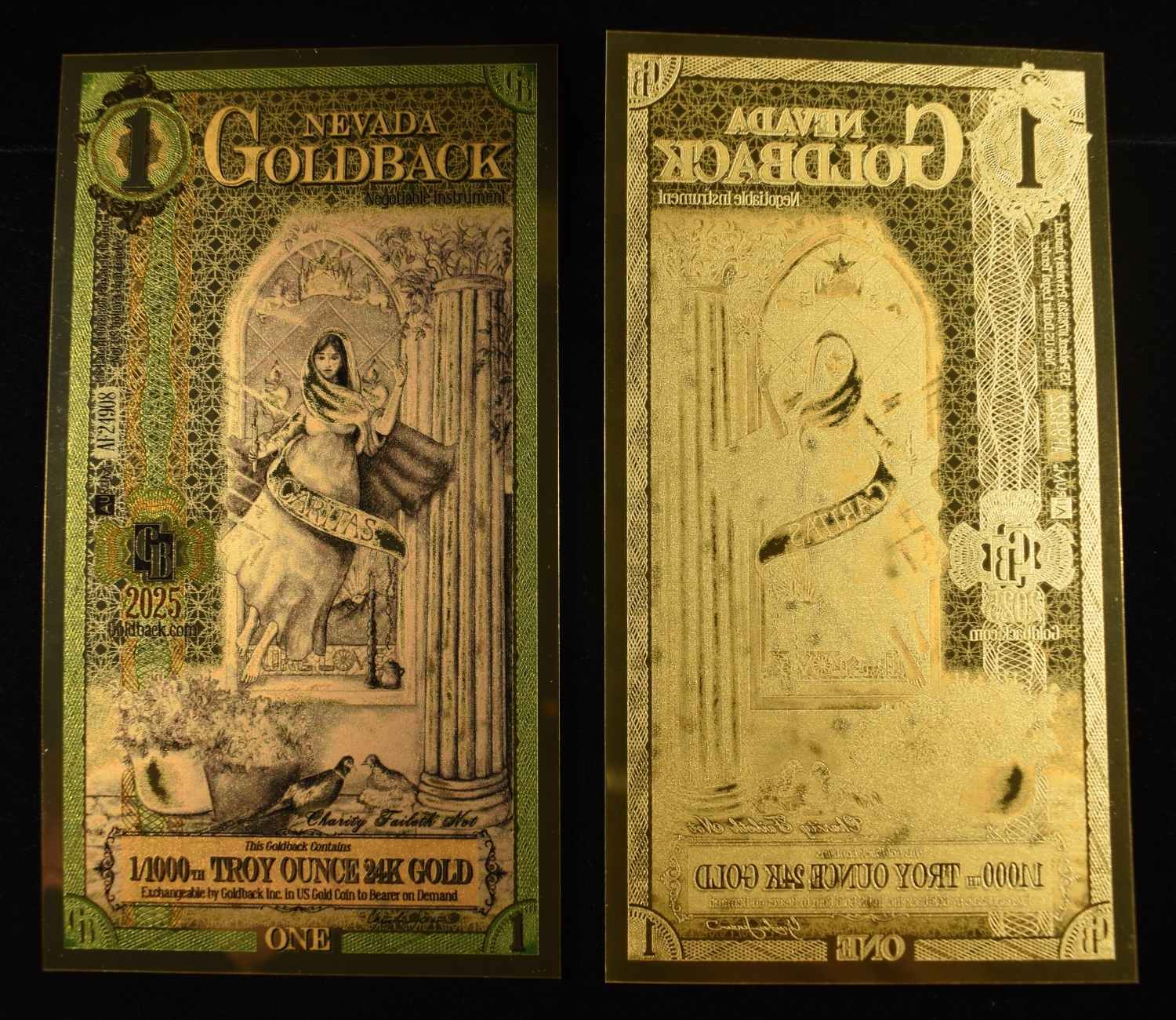 (7) $1 GOLDBACKS 1/1000TH TROY OZ 24K GOLD