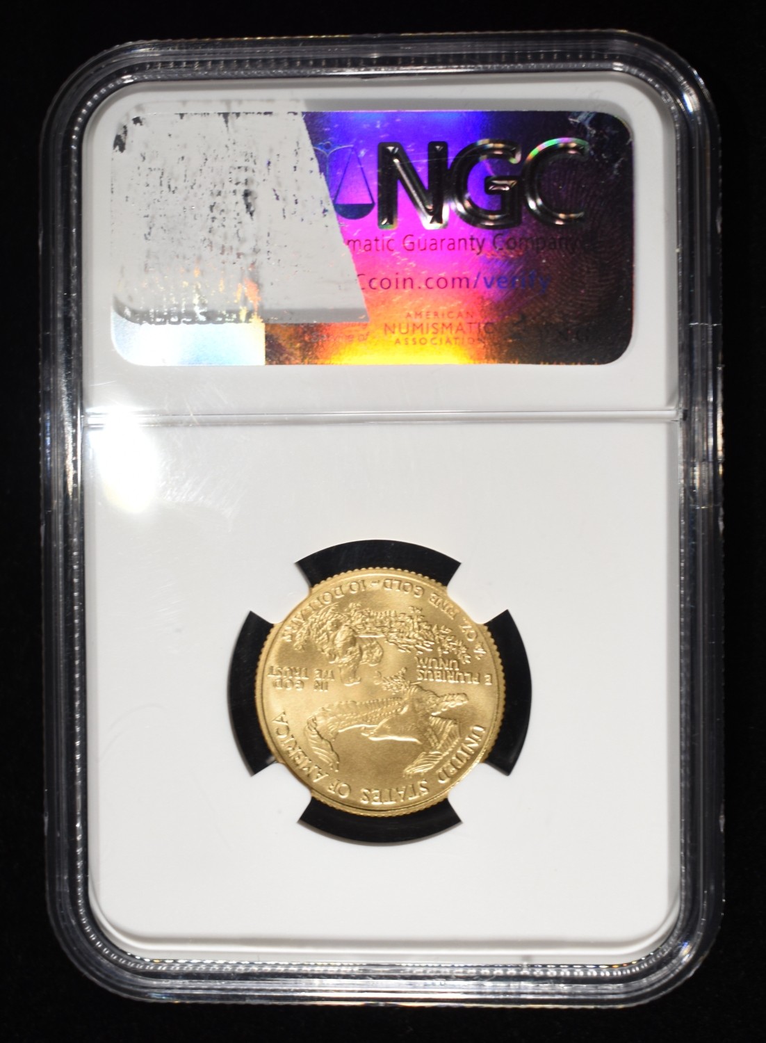 2008-W BURNISHED 1/4 OZ GOLD EAGLE NGC MS-70