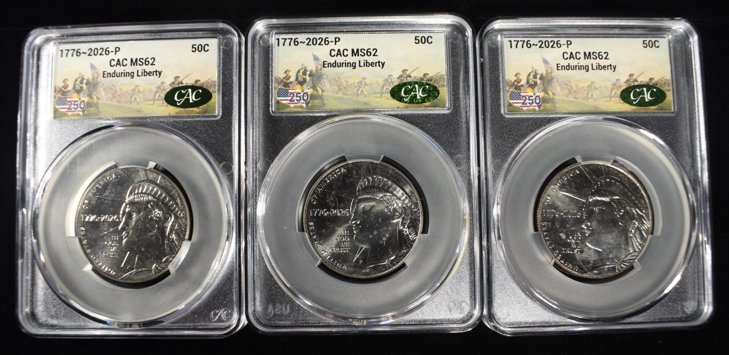 (3) 1776-2026-P ENDURING LIBERTY 50C CAC MS-62